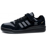Кроссовки Adidas Forum Low Winter Suede черные с серым